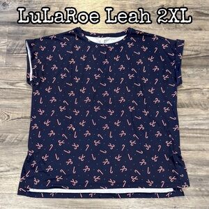 LuLaRoe Leah Candy Cane Design - 2XL